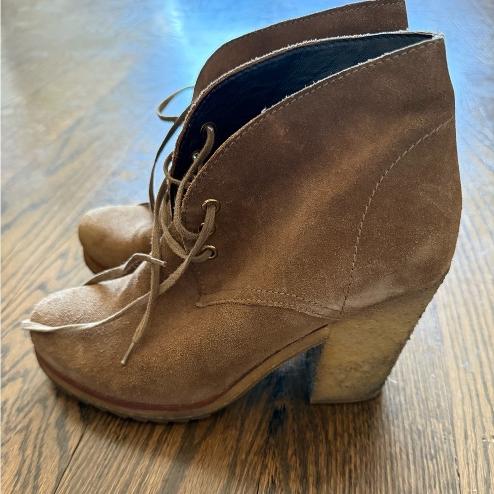 Authentic Prada Chestnut Lace-up Bootie Size 37.5